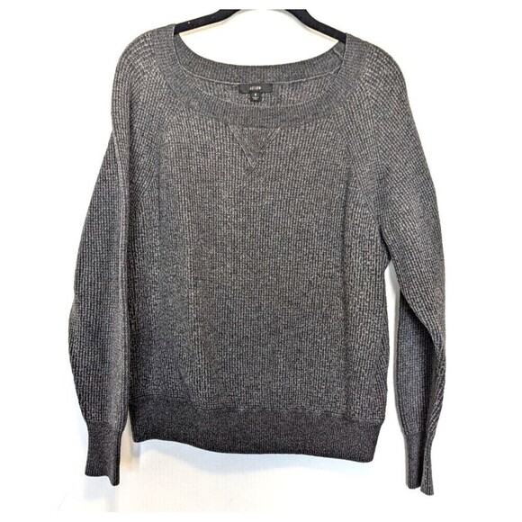 J Crew Gray Merino Wool Alpaca Waffle Knit Sweater Size Small - Picture 1 of 10
